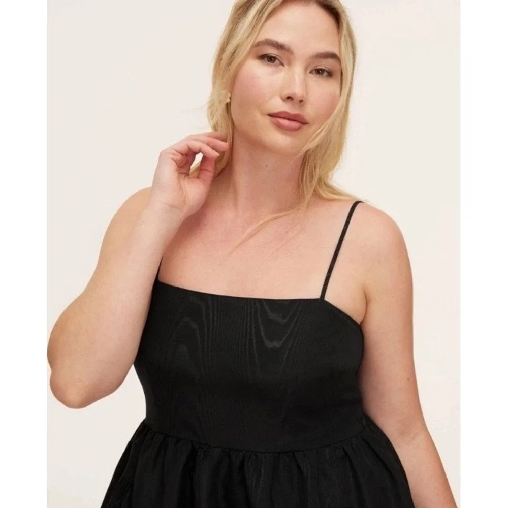 Black Spaghetti Strap Tiered Midi Dress